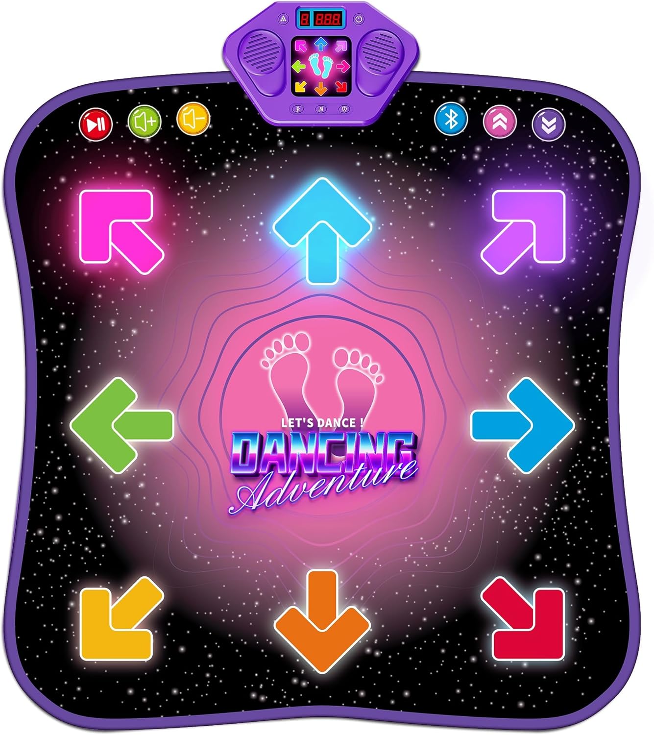 Hot Bee Dance Mat for Children from 4 5 6 7 8 9 Years, Girls Gifts 4-9 Years, Music Mat Children's Toy from 4-9 Years Girls, 8 Luminous Arrows, Bluetooth Music, 5 Modes