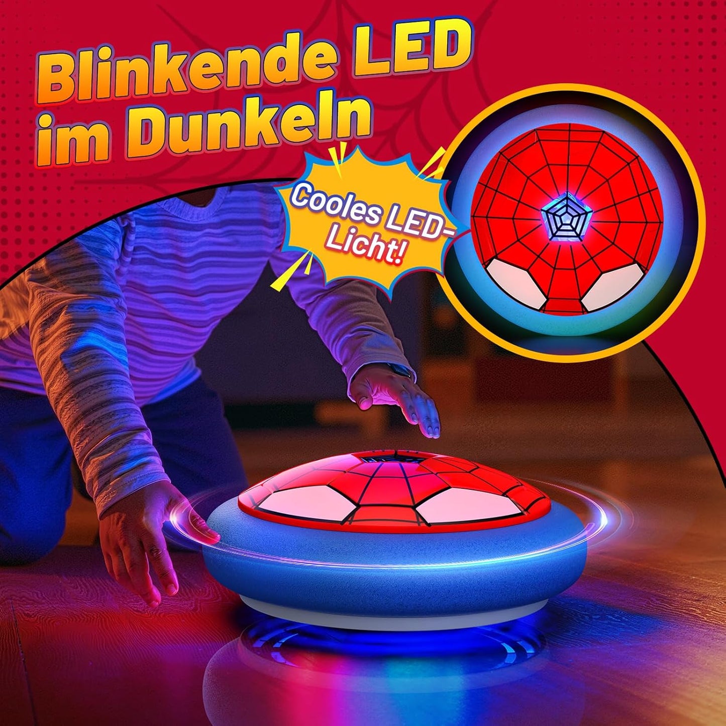 Hot Bee Spider Hover Football Indoor Air Power Football Boys Toy Gifts for 4 5 6 7 8 10 12 Years Air Floating Football Ball Toy with LED Children Football Toy Birthday