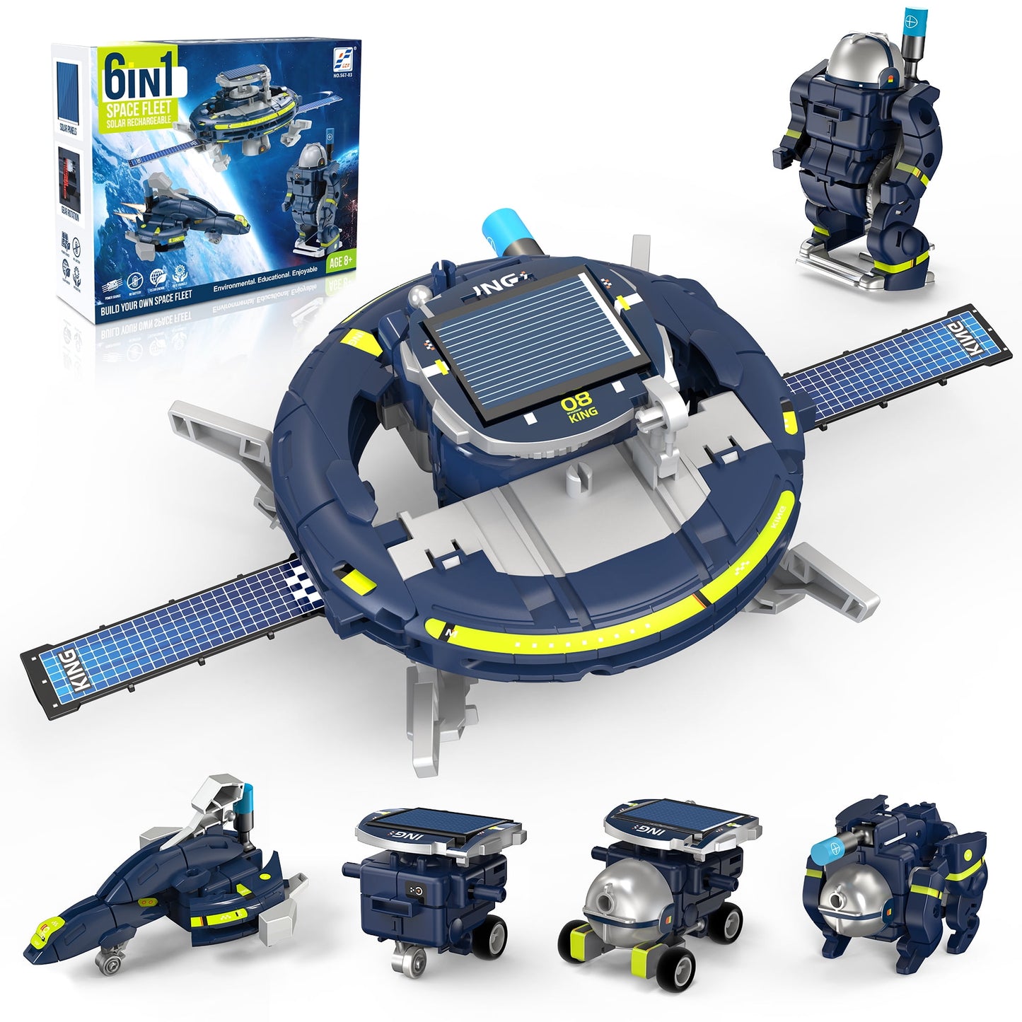 6-in-1 Space Solar Robot Toy Kit for Kids, Educational Learning Toys Christmas Gift for Boys Girls Age 8+