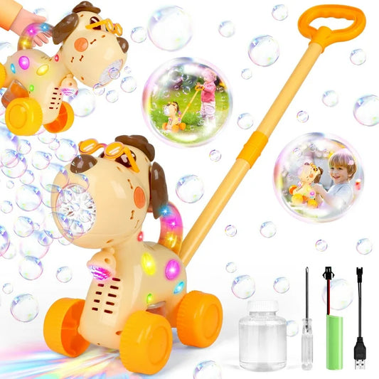 Automatic Bubble Machine for Toddlers, Dog Bubble Cart Toy, Lighting for Party, Bubble Maker for Kids Outdoor Playing, Birthday Gift for Boys Girls 3 Years up