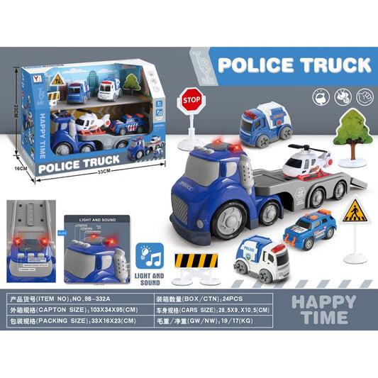 Carrier Truck Toys for Kids, Police Transport Trucks Set, Christmas Gifts Car Set Toys for 3-8 Years Old Toddler Boys and Girls