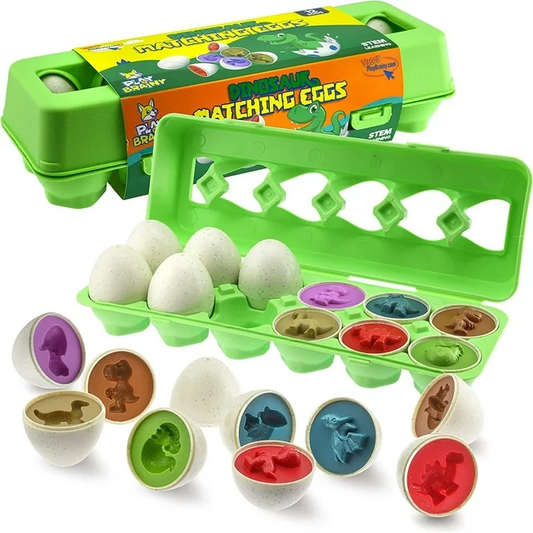 Dino Egg with Surprise Inside for Kids, 12 Pcs Set Kids Learning Dinosaur Toys Science Gifts for Toddler 1 2 3 Years Old