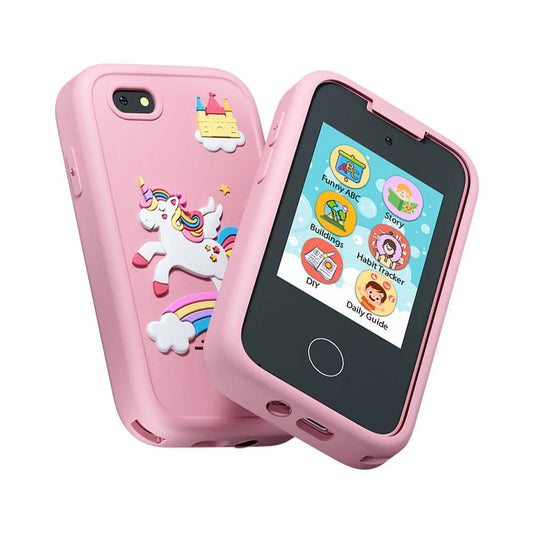 Hot Bee Kids Smart Phone Girls for 8-10, 2.8" Unicorn Toys Touchscreen Phone w/ 8G SD Card, Dual Camera, Music Player, Toddler Learning Cell Phone Toys, Birthday Christmas Gifts for Boys Girls 3-12