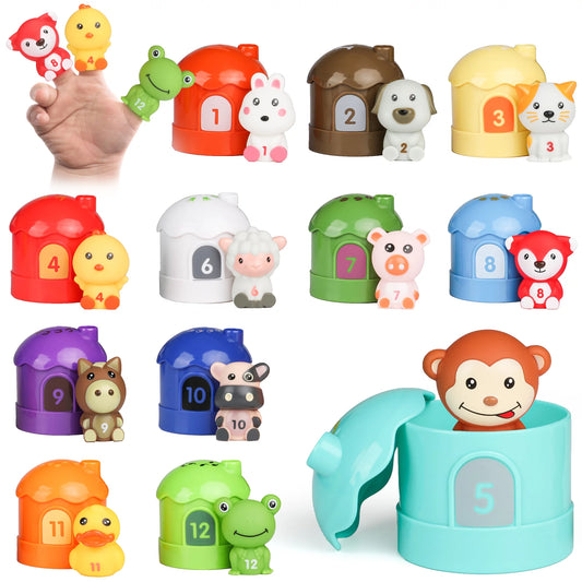 Montessori Toys for Toddlers, 24 PCS Farm Animals Figures Educational Learning Toys for 12-36 Months, Interactive&Fun for Kids 1-3, Baby Christmas Gift Toys for 6 Months up