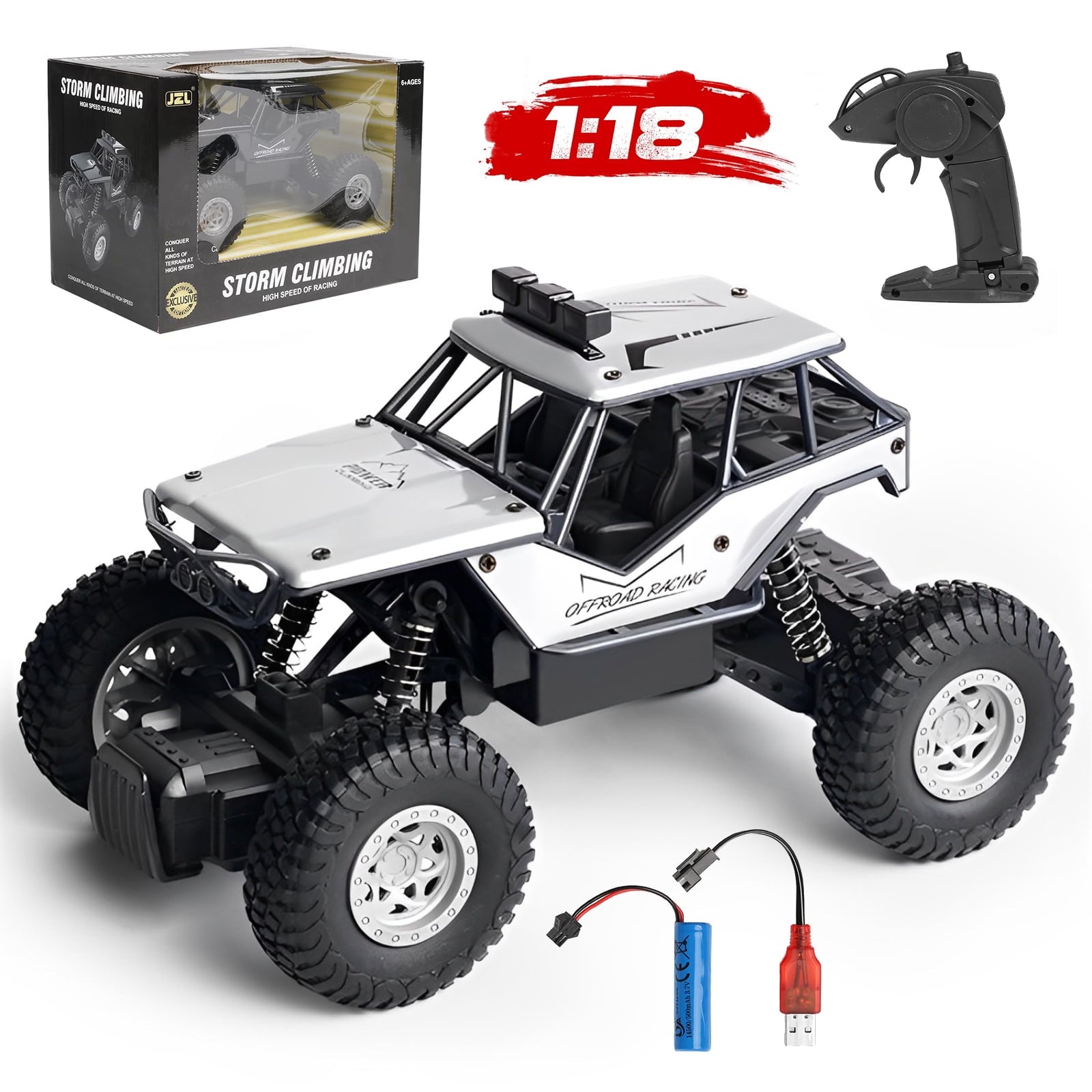 RC Cars-1:18 Scale Remote Control Car, 40+km/h 4WD Rock Crawler Truck ...