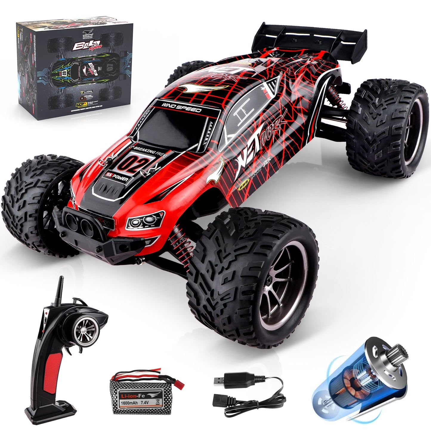 RC Cars Large Remote Control Car 1/12 Scale High Speed Waterproof RC Car for Adults Boys