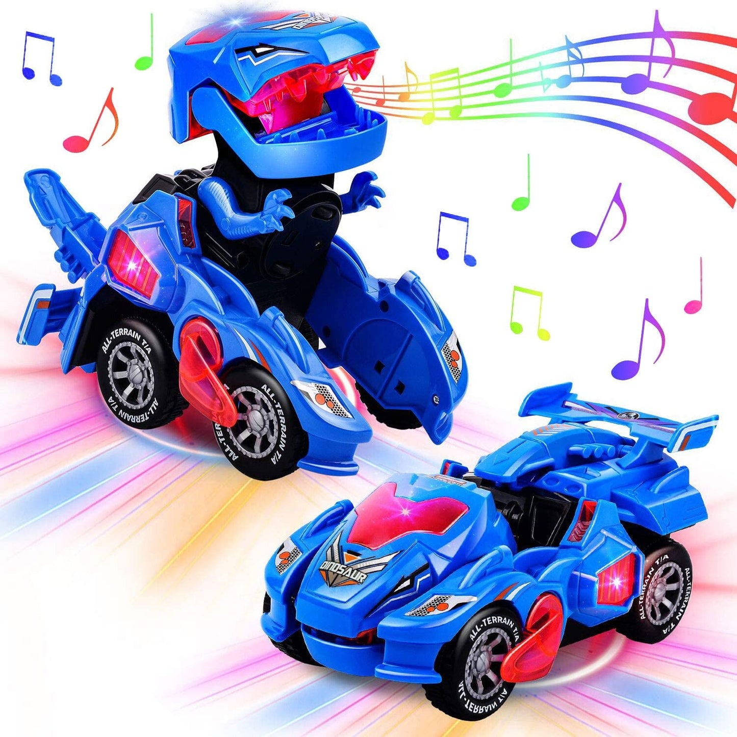 Transforming Dinosaur Car Toys,2 in 1 Automatic Dinosaur Transform Car Toy,Dinosaur Transformer Toy for Kids 3 Year Old and Up