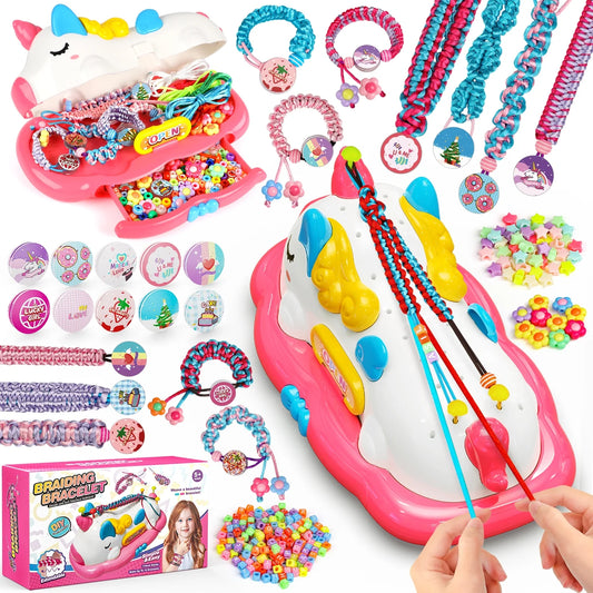 Unicorn Friendship Bracelet Making Kit, Art Craft Set for Kids Ages 8-12, Best Birthday Gift for Age 6 7 8 9 10 11 12 Years Old Girls, Bracelet String Maker Kit Toys and Great Presents