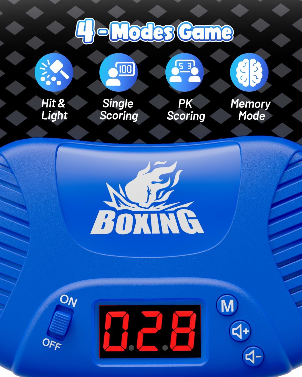 Hot Bee Interactive Punching Bag for Kids, Boxing Bag with Music & Light 4-Mode Game, Inflatable Punch Bag with Gloves, Kids Gym Equipment, Boxing Gifts Toys for 6 7 8 9 10 11 12 Year Old Boys