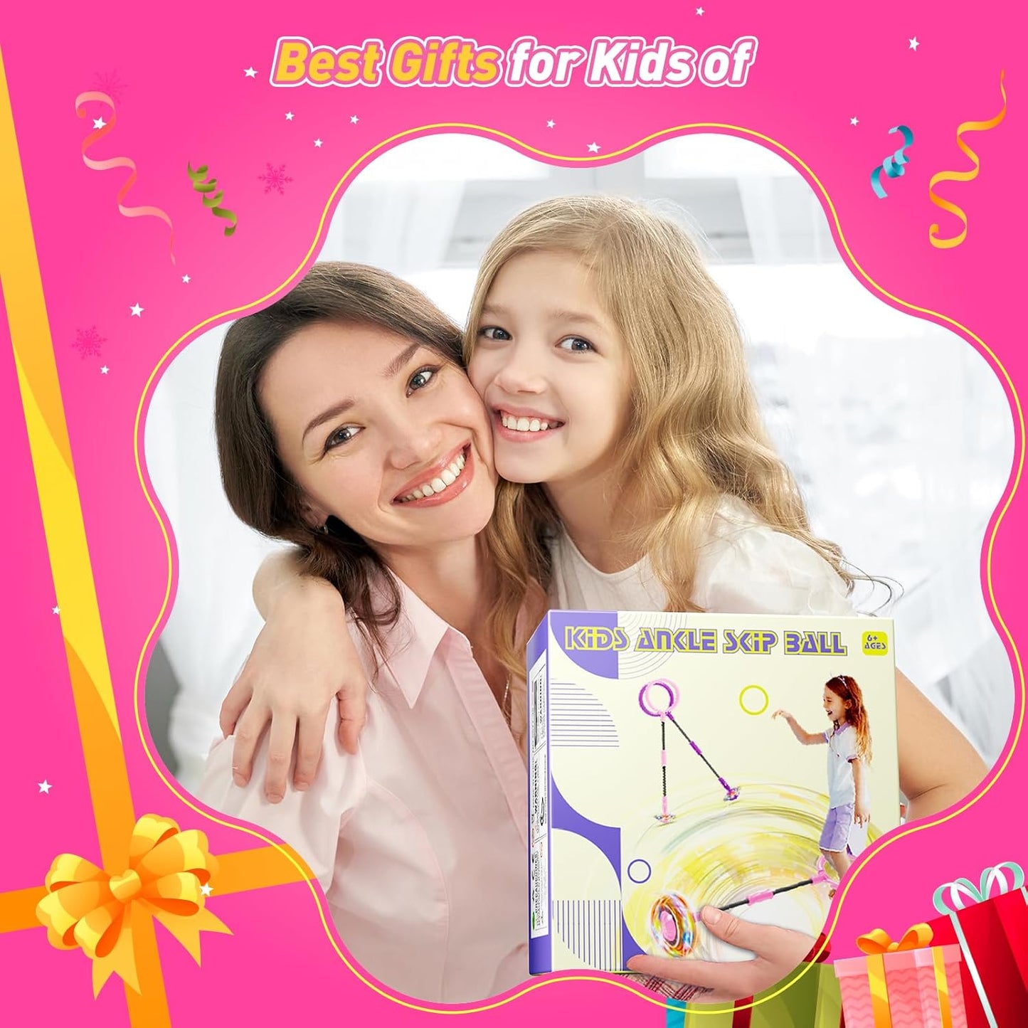 Hot Bee Ankle Skip Ball for Kids with Counter, Timer, Cal Calculator, Girl Birthday Gifts for Age 5 6 7 8 9 10+, Rechargeable Foldable Sports Toy Skip it Toy for Kids Xmas Present