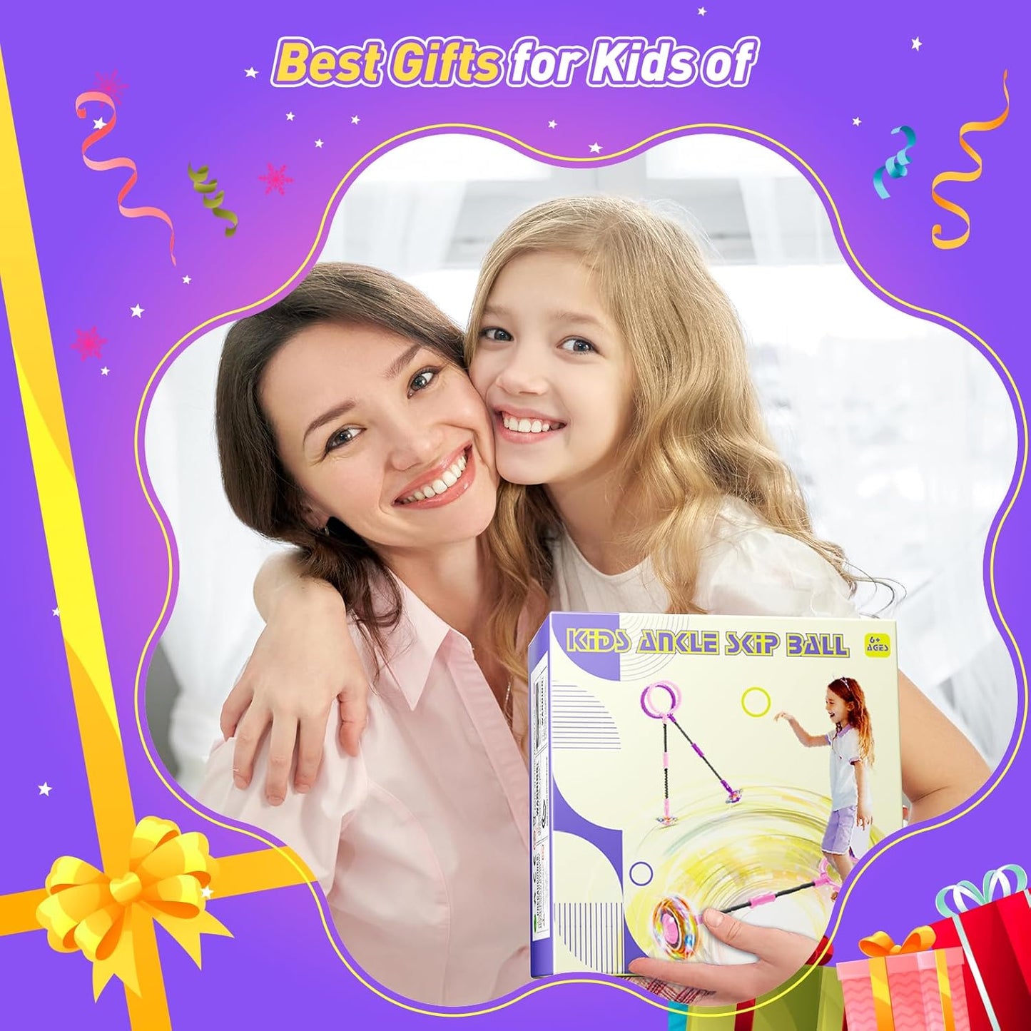 Hot Bee Ankle Skip Ball for Kids with Counter, Timer, Cal Calculator, Girl Birthday Gifts for Age 5 6 7 8 9 10+, Rechargeable Foldable Sports Toy Skip it Toy for Kids Xmas Present