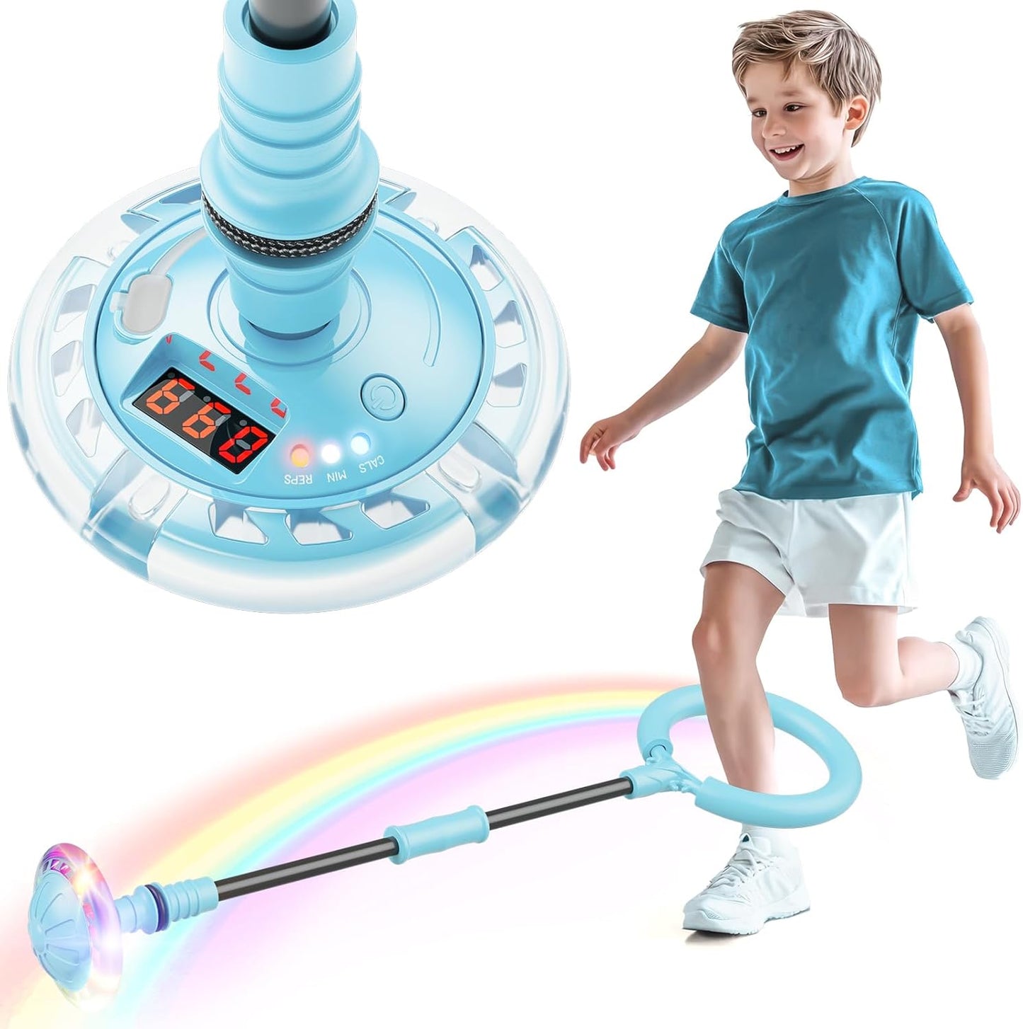 Hot Bee Ankle Skip Ball for Kids with Counter, Timer, Cal Calculator, Girl Birthday Gifts for Age 5 6 7 8 9 10+, Rechargeable Foldable Sports Toy Skip it Toy for Kids Xmas Present