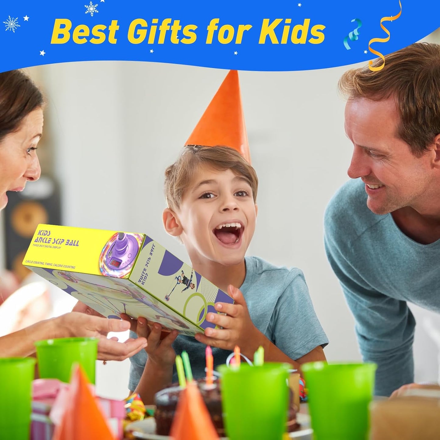 Hot Bee Ankle Skip Ball for Kids with Counter, Timer, Cal Calculator, Girl Birthday Gifts for Age 5 6 7 8 9 10+, Rechargeable Foldable Sports Toy Skip it Toy for Kids Xmas Present