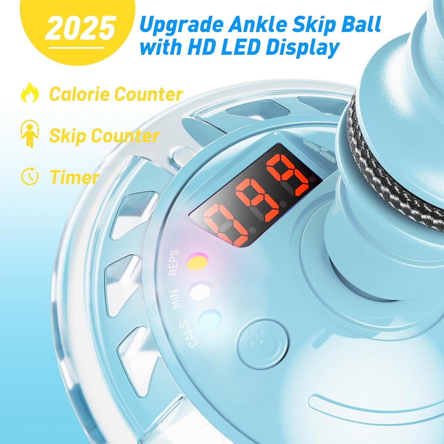 Hot Bee Ankle Skip Ball for Kids with Counter, Timer, Cal Calculator, Girl Birthday Gifts for Age 5 6 7 8 9 10+, Rechargeable Foldable Sports Toy Skip it Toy for Kids Xmas Present