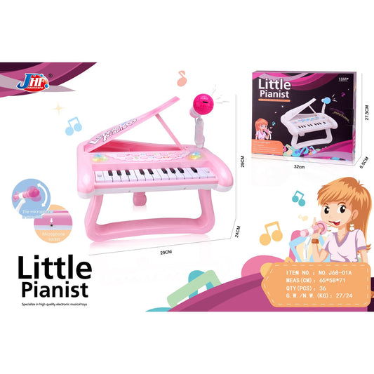 Hot Bee 5-in-1 Kids Piano Keyboard Toys with Microphone, 22 Keys, 22 Demo Songs, 5 Musical Instruments, and Animal Sounds, Early Learning Birthday Christmas Gift for Girls Boys 1-3