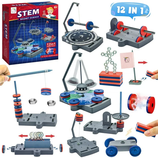 12 in 1 Magnetic Science Kit for Kids, Anti-gravity Magnetic Levitation Kit, Science Magnetic Toys for Students, Educational Physics Toys Gift for Boys&Girls 6 7 8+