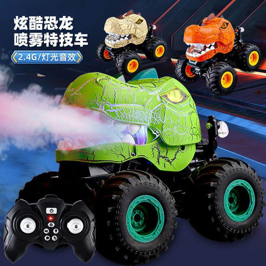 Remote Control Dinosaur Truck, Ultimate Stunt Car for Kids 5-7, 2.4GHz Wireless RC Dino Monster Truck with Lights, Mist Spray, and Music, Perfect Christmas Gift for Dino Lovers Boys&Girls 3+