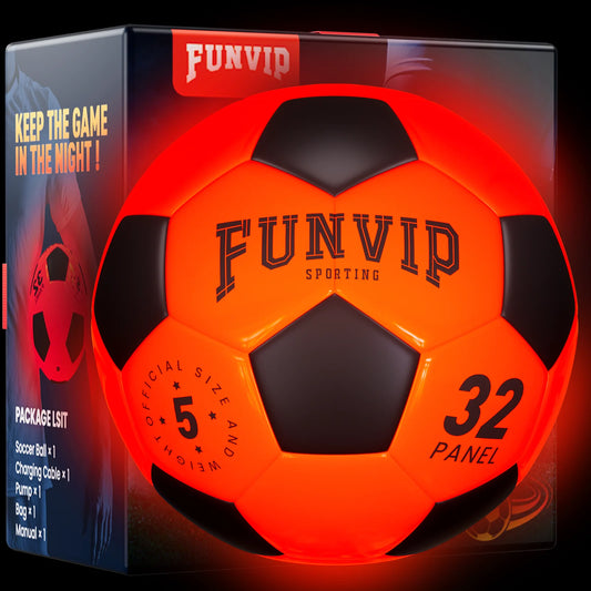 Light up Soccer Ball Official Size 5 for Kids 8-12, LED Rechargeable Leather Soccer Ball with Bag&Pump, Glow in the Dark Outside Toys for Boys Girls, Birthday Christmas Gift for Teens Adults