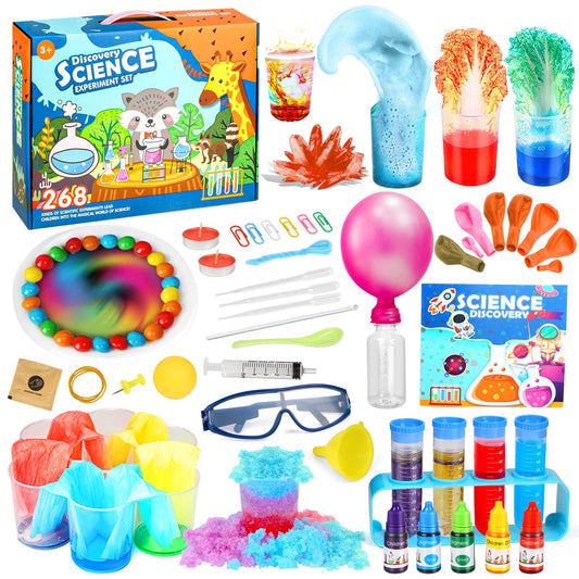 Kids Science Kit with Lab Tools & 268 Experiments, STEM Chemistry Set with Goggles, Balloons, Test Tubes & Colorful Reactions, Educational Learning Toy Gift for Boys Girls Ages 6-12