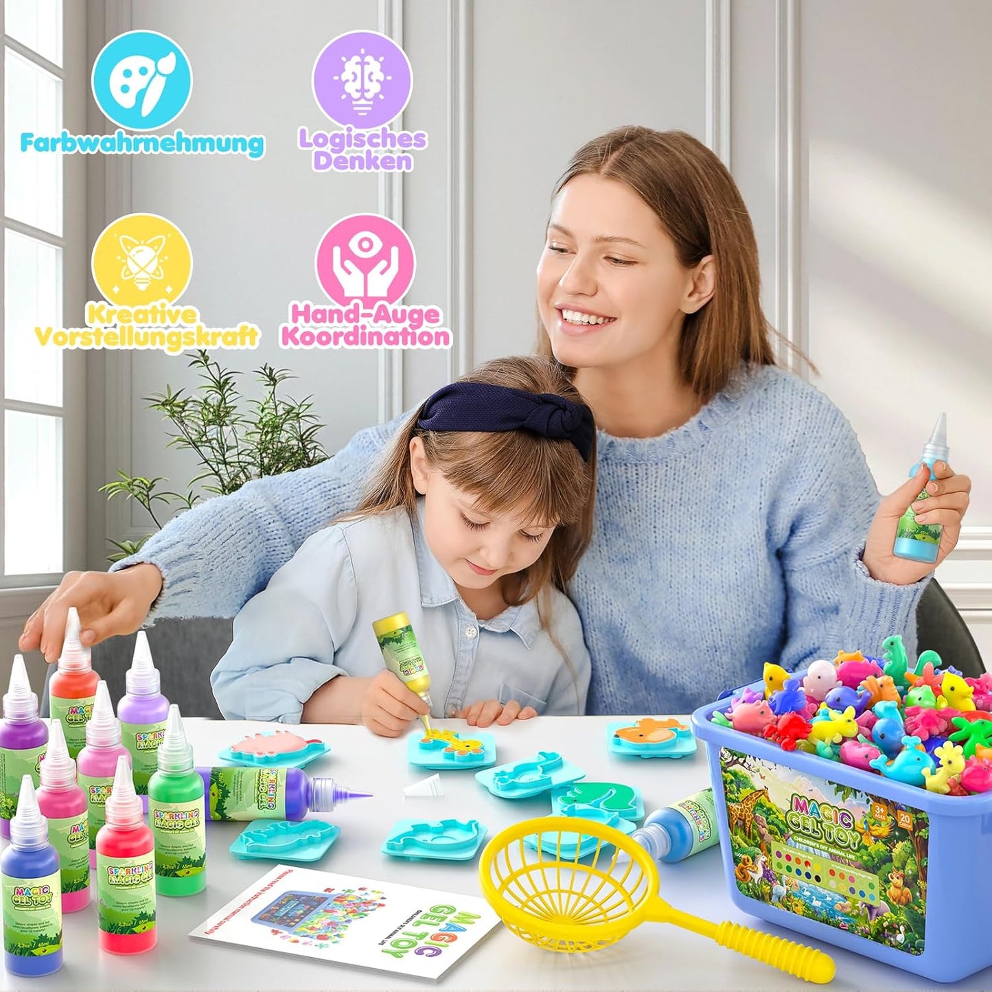Hot Bee 20 Colours Magic Water Elf, 3D Aqua Gelz Set, Theme Farm Gel Creature Children's Toy, Aqua Gelz Refill Set, Squishy Make Your Own Set, Toy Gifts for Girls 5 6 7 8 Years