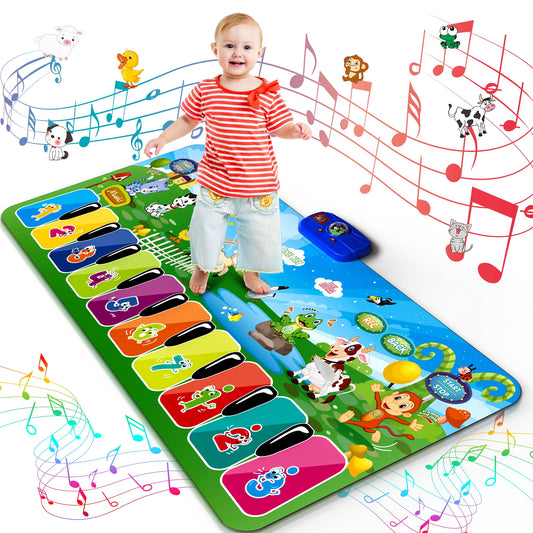 Baby Piano Dance Mat, Musical Toys for Kids, Rec&Replay Keyboard Playmats Christmas Gift for Toddlers Boys Girls Aged 1 2 3 4