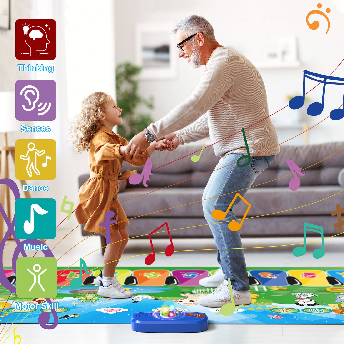 Baby Piano Dance Mat, Musical Toys for Kids, Rec&Replay Keyboard Playmats Christmas Gift for Toddlers Boys Girls Aged 1 2 3 4