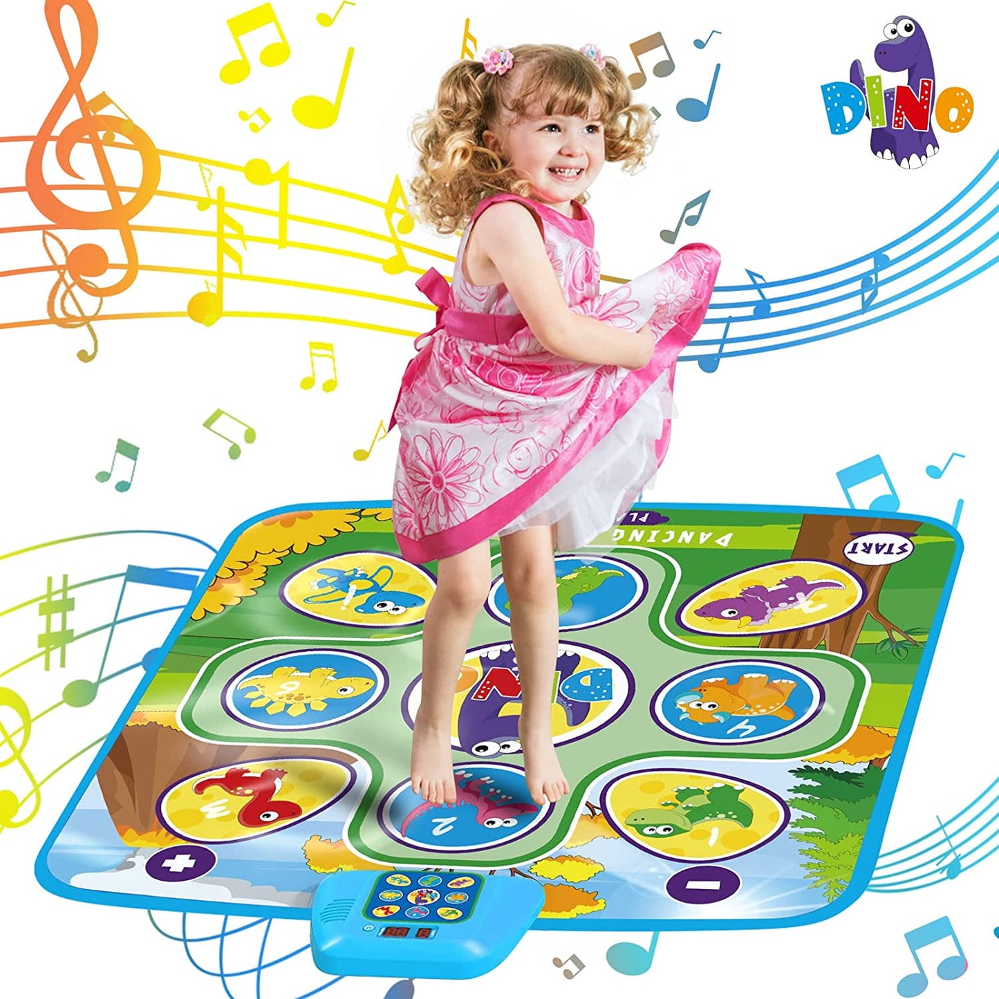 Dance Mat Toy, Dinosaur Toy Mat Birthday Gifts for 3 4 5 6 7 8-10 Years Old Girls