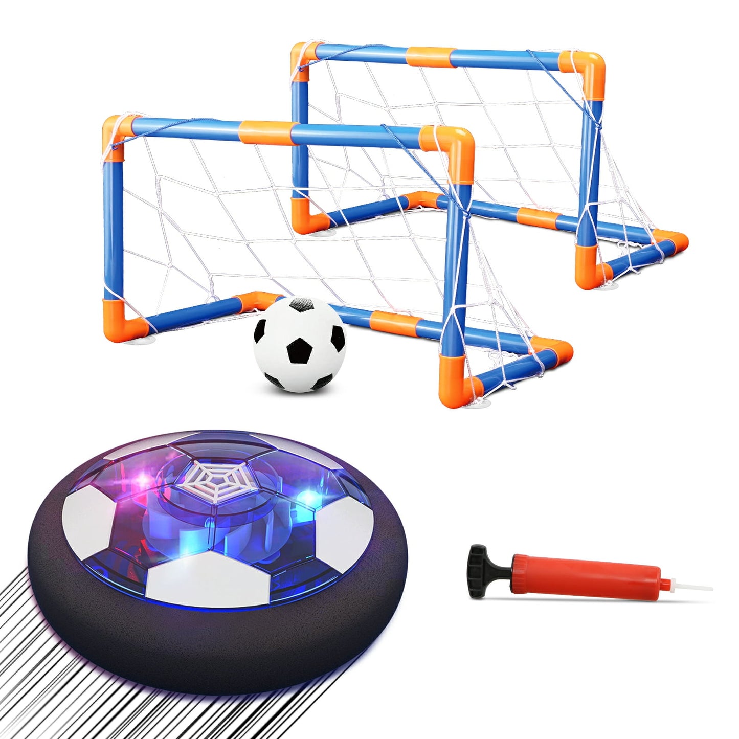 Hover Soccer Ball Set with 2 Goals, LED Rechargeable Indoor/Outdoor Games Toys for Kids Boy Girls