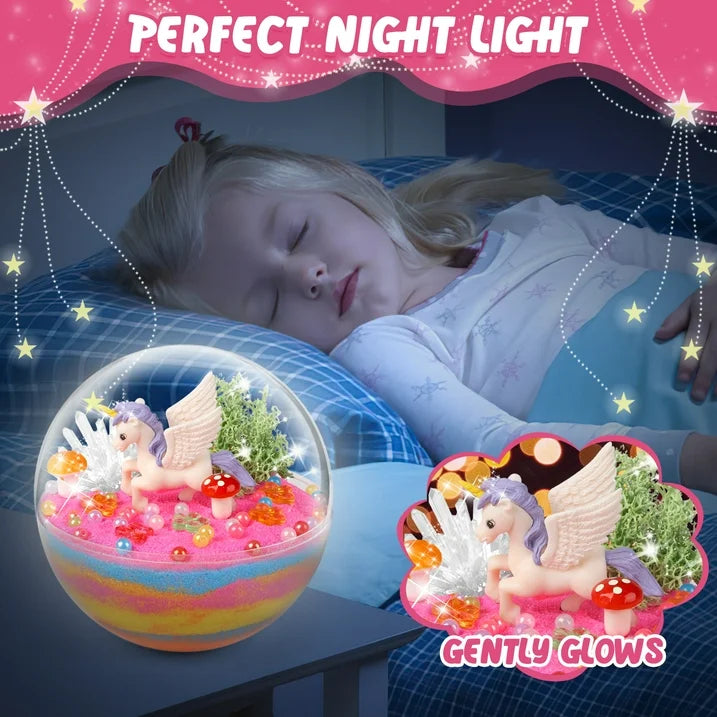 Unicorn Toys for Girls, Light up Unicorns Crystals Growing Terrarium Kit for Kids, Arts & Crafts Kits, Birthday Gifts for Ages 5-7 8-11 12+