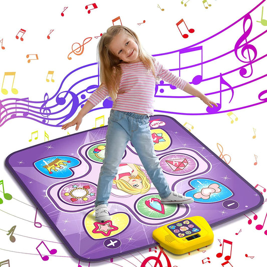 Dance Mat Toy, Musical Educational Dance Pad Gifts for Kids Girls Boys 3 4 5+ Years Old